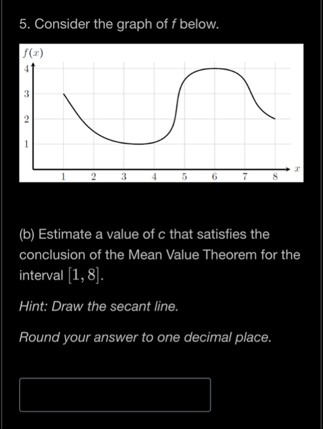 Consider the graph of f below. ( b ) Estimate a
