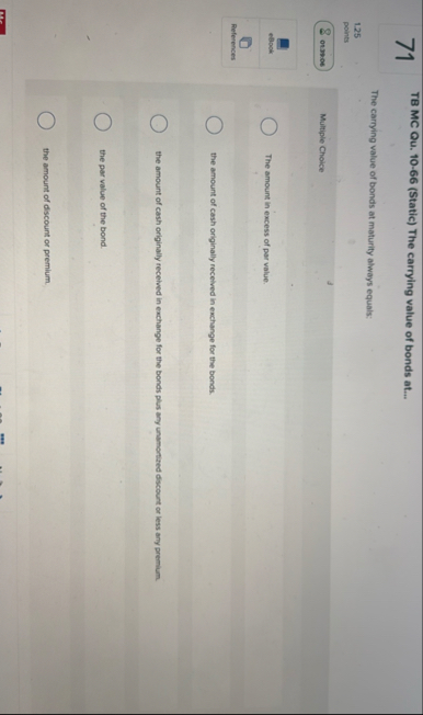 7 1 TB MC Qu . 1 0 - 6 6 ( Static ) The carrying