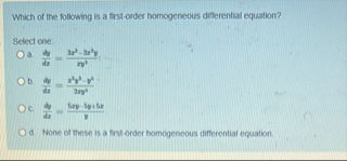 Which of the following is a frist - order