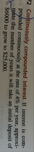 7 2 Cortinuously compounded interest If interest