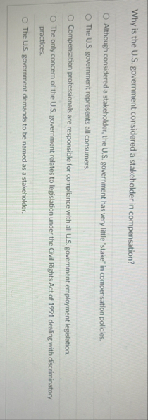 Why is the U . S . government considered a