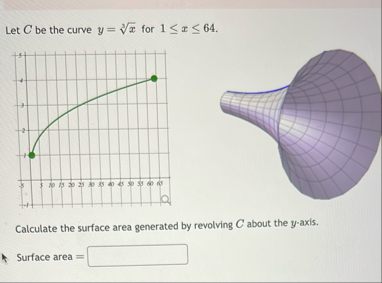 Let C be the curve y = x 3 for 1 x 6 4 .