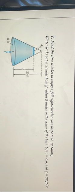 Find the time it takes to empty a full right -