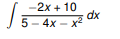 EVALUATE THE FOLLOWING INTEGRAL - 2 x + 1 0 5 - 4