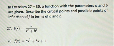 In Exercises 2 7 - 3 0 , a function with the