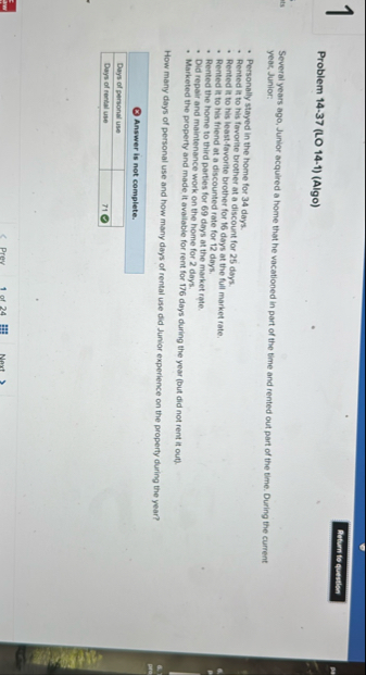 Problem 1 4 - 3 7 ( LO 1 4 - 1 ) ( Algo ) Several
