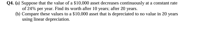 Q 4 . ( a ) Suppose that the value of a \ ( \ $ 1