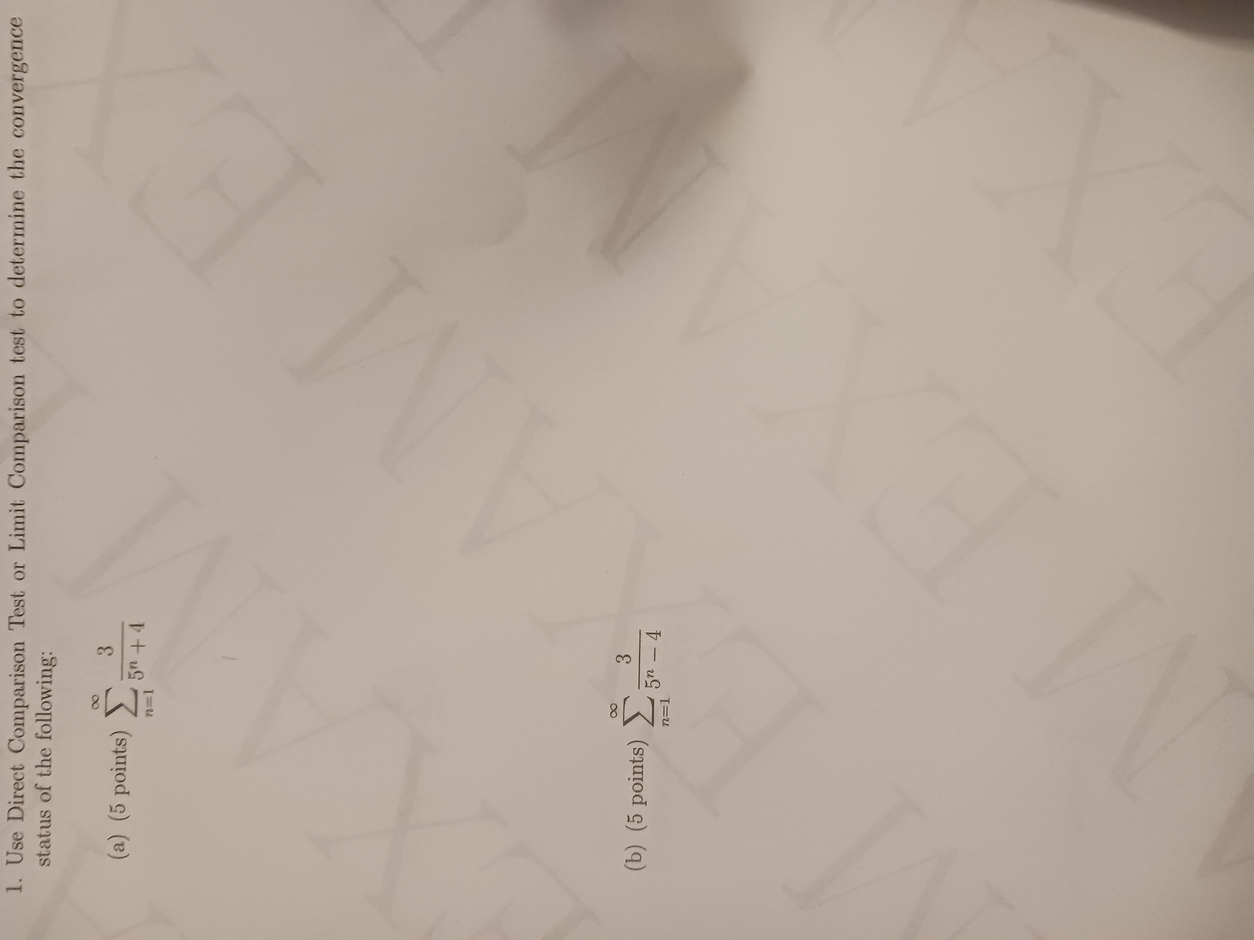 Use Direct Comparison Test o r Limit Comparison