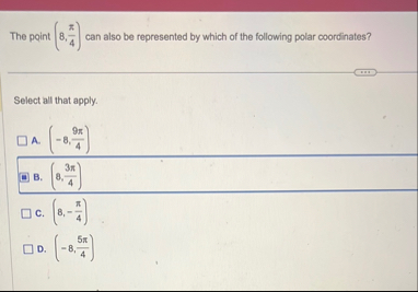 The point ( 8 , 4 ) can also be represented by