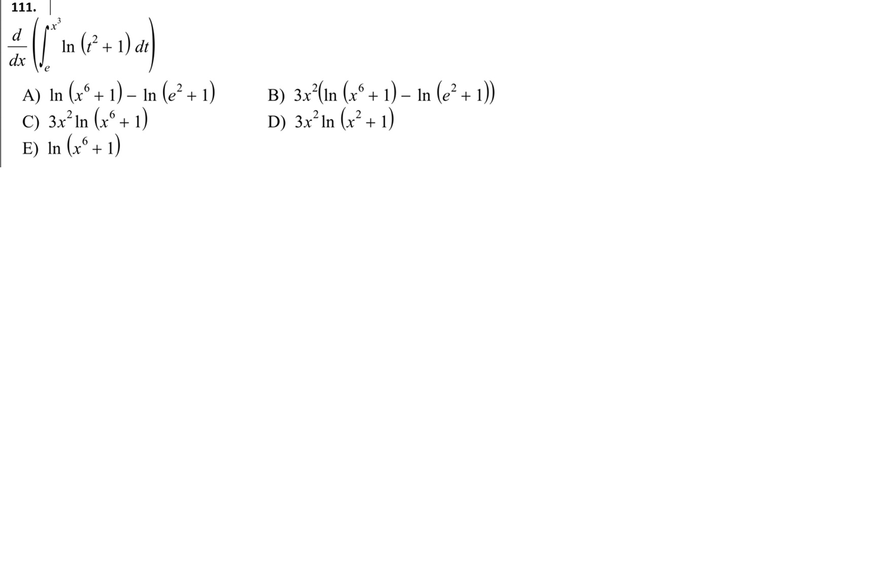 Enhanced Feedback d d x ( e x 3 l n ( t 2 + 1 ) d