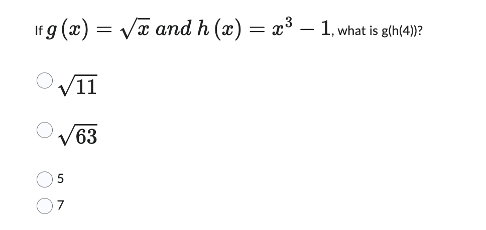 I f g ( x ) = x 2 and h ( x ) = x 3 - 1 , what i