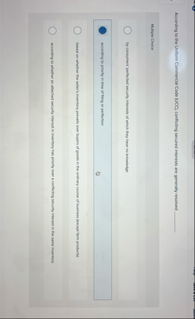 According to the Uniform Commercial Code ( UCC )