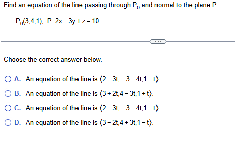 Find a n equation o f the line passing through P