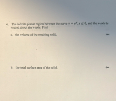 The infinite planar region between the curve y =