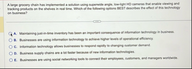 A large grocery chain has implemented a solution