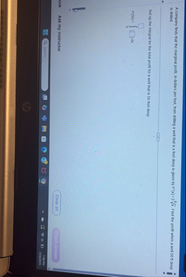 A company finds that the marginal proft, in