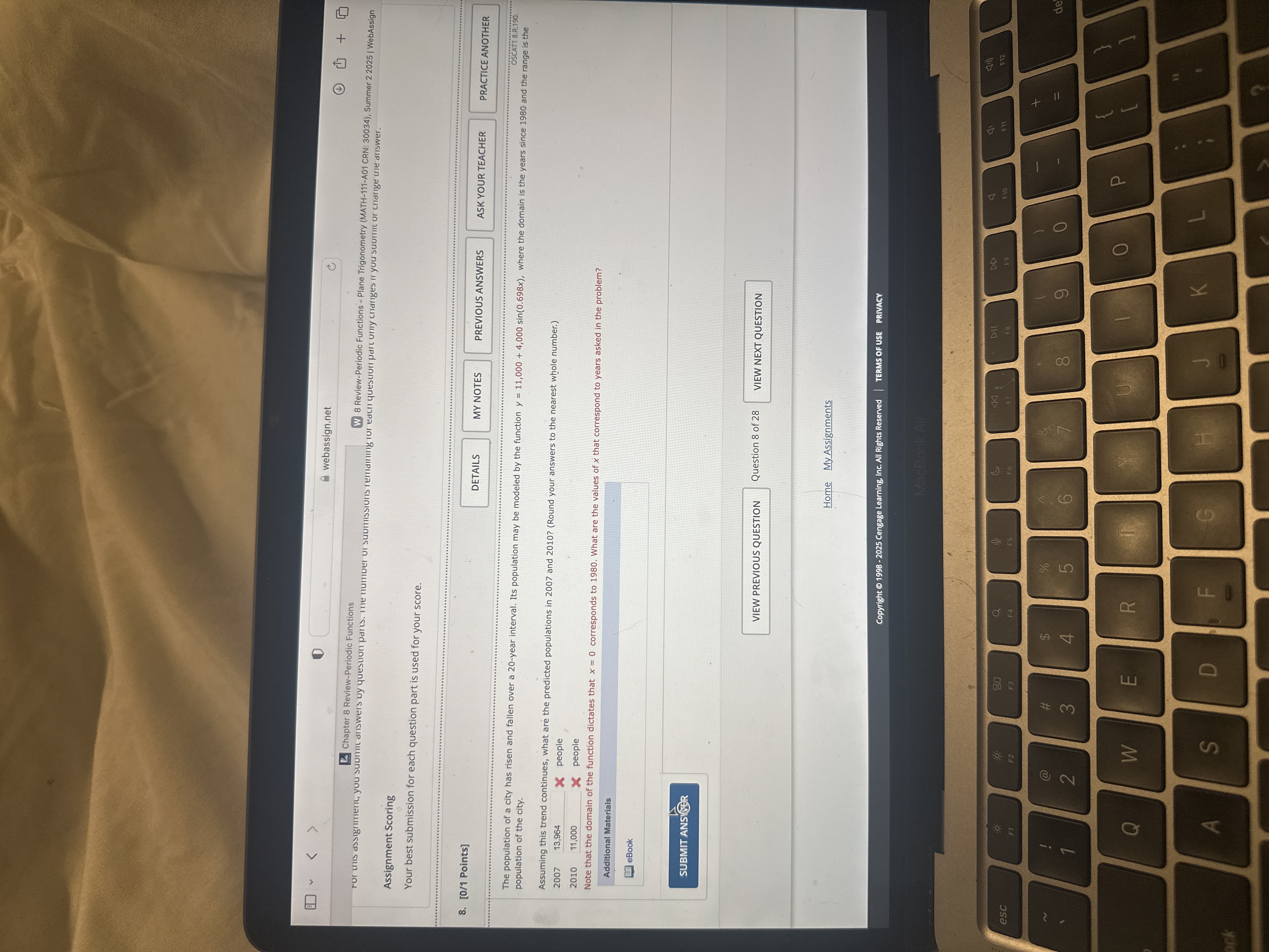 The population of a city has risen and fallen