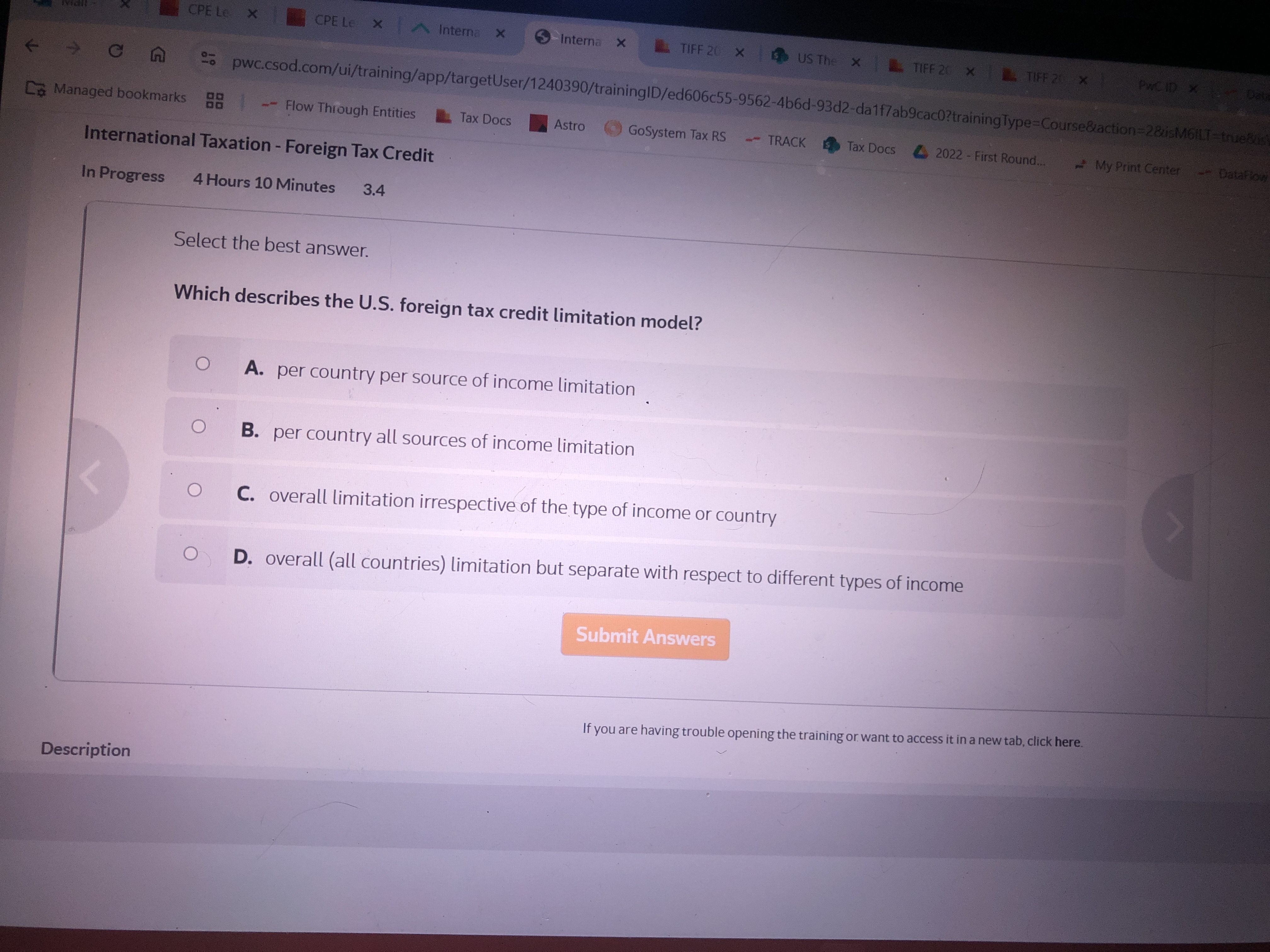 Select the best answer. Which describes the U . S