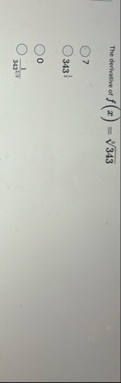 The derivative of f ( x ) = 3 4 3 3 7 3 4 3 1 3 0