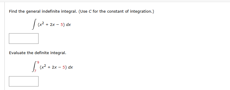 C for the constant o f integration. ( x 2 + 2 x -