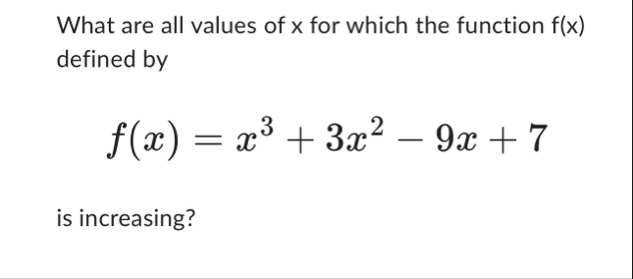 What are all values of x for which the function f