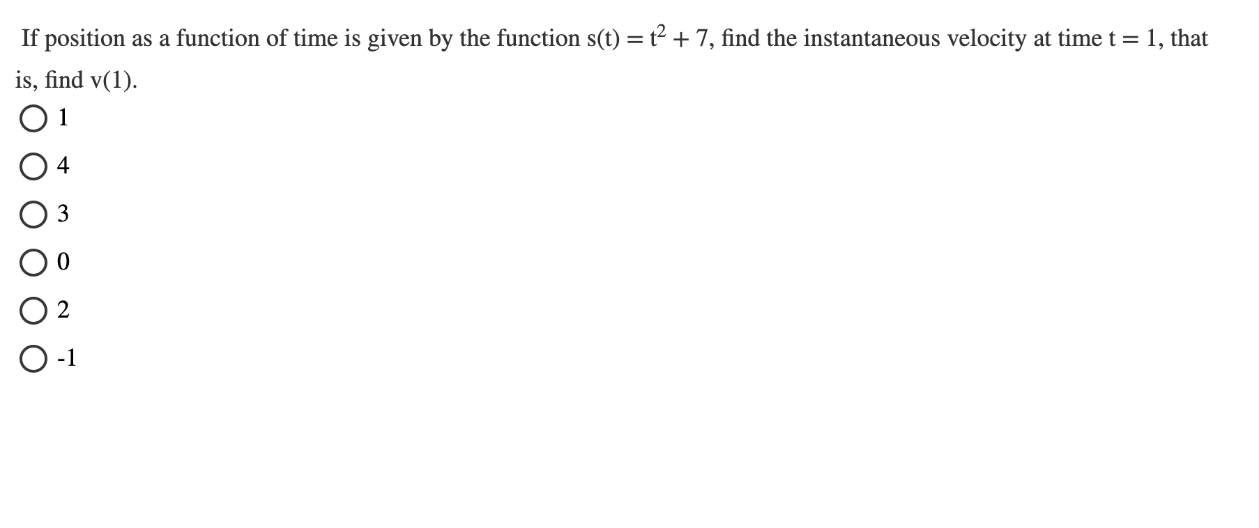 I f position a s a function o f time i s given b