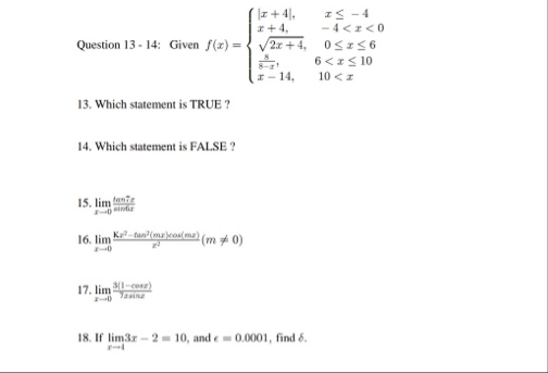 Question 1 3 - 1 4 : Given Write 5 false and true