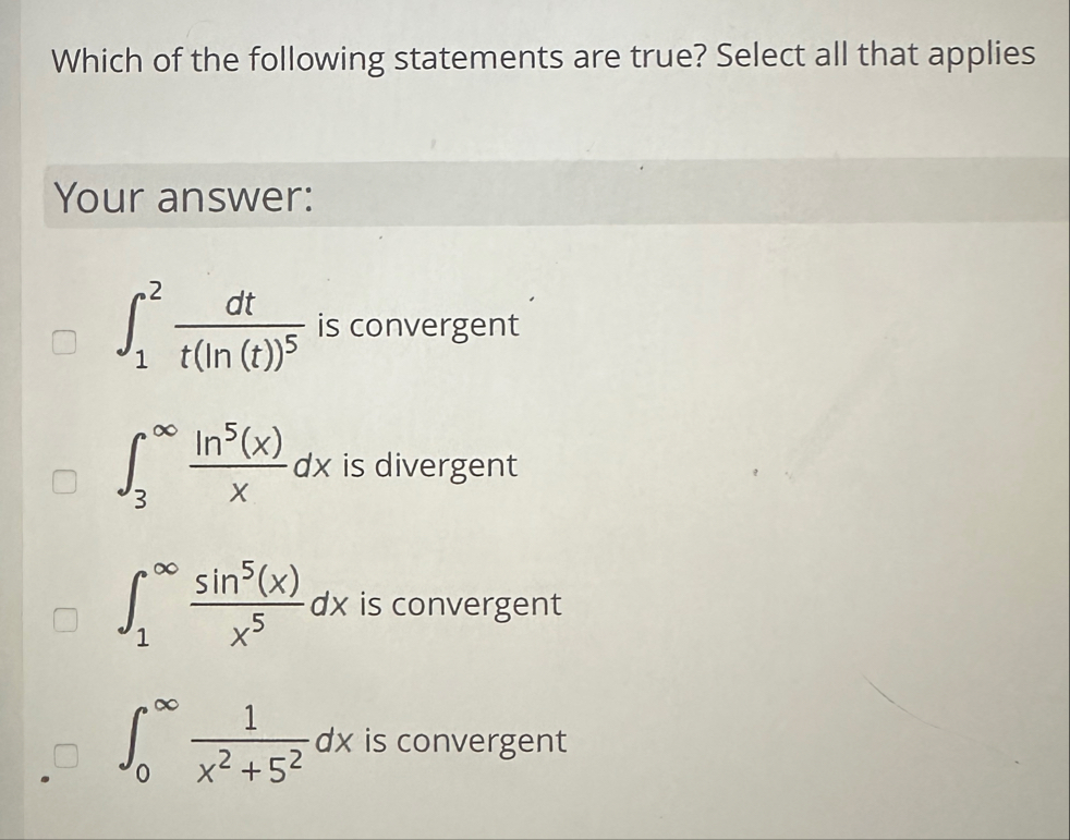 Which of the following statements are true?
