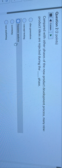 Question 2 ( 2 points ) Compared with other