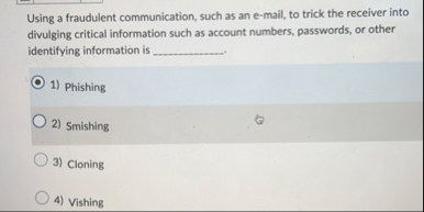 Using a fraudulent communication, such as an e -