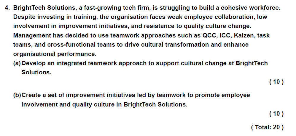 4 . BrightTech Solutions, a fast - growing tech
