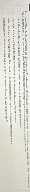 Silas owns 5 0 % of SM LLC , where he is the CEO.