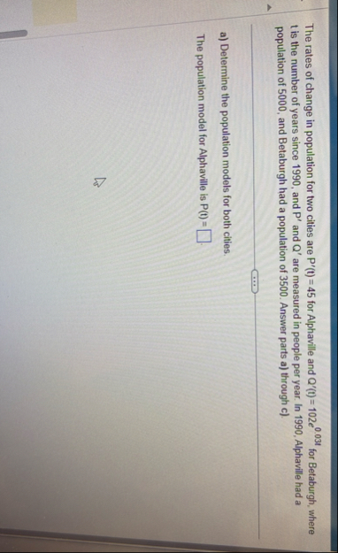 The rates of change in population for two cities