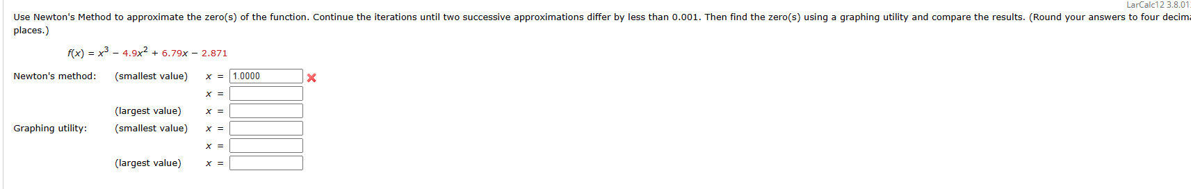 LarCalc 1 2 3 . 8 . 0 1 places. f ( x ) = x 3 - 4