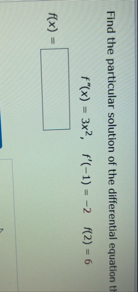 Find the particular solution of the differential