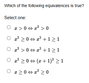 Which o f the following equivalences i s true?