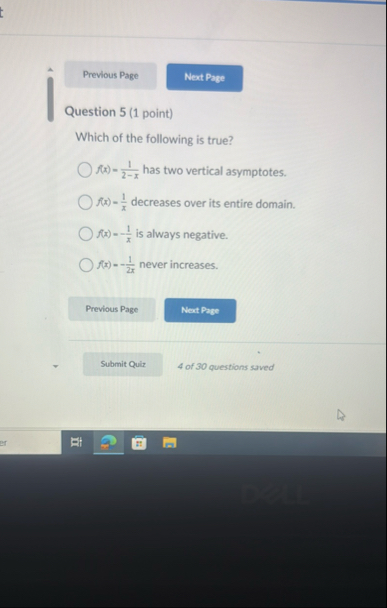 Question 5 ( 1 point ) Which of the following is