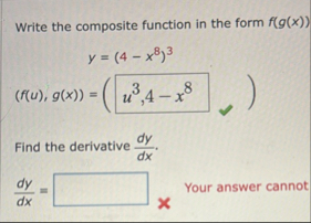 Write the composite function in the form f ( g (