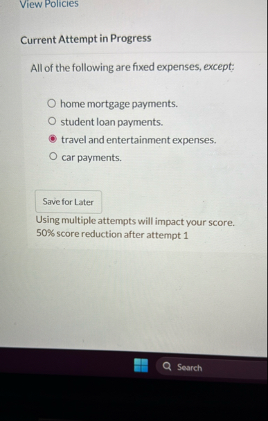 View Policies Current Attempt in Progress All of