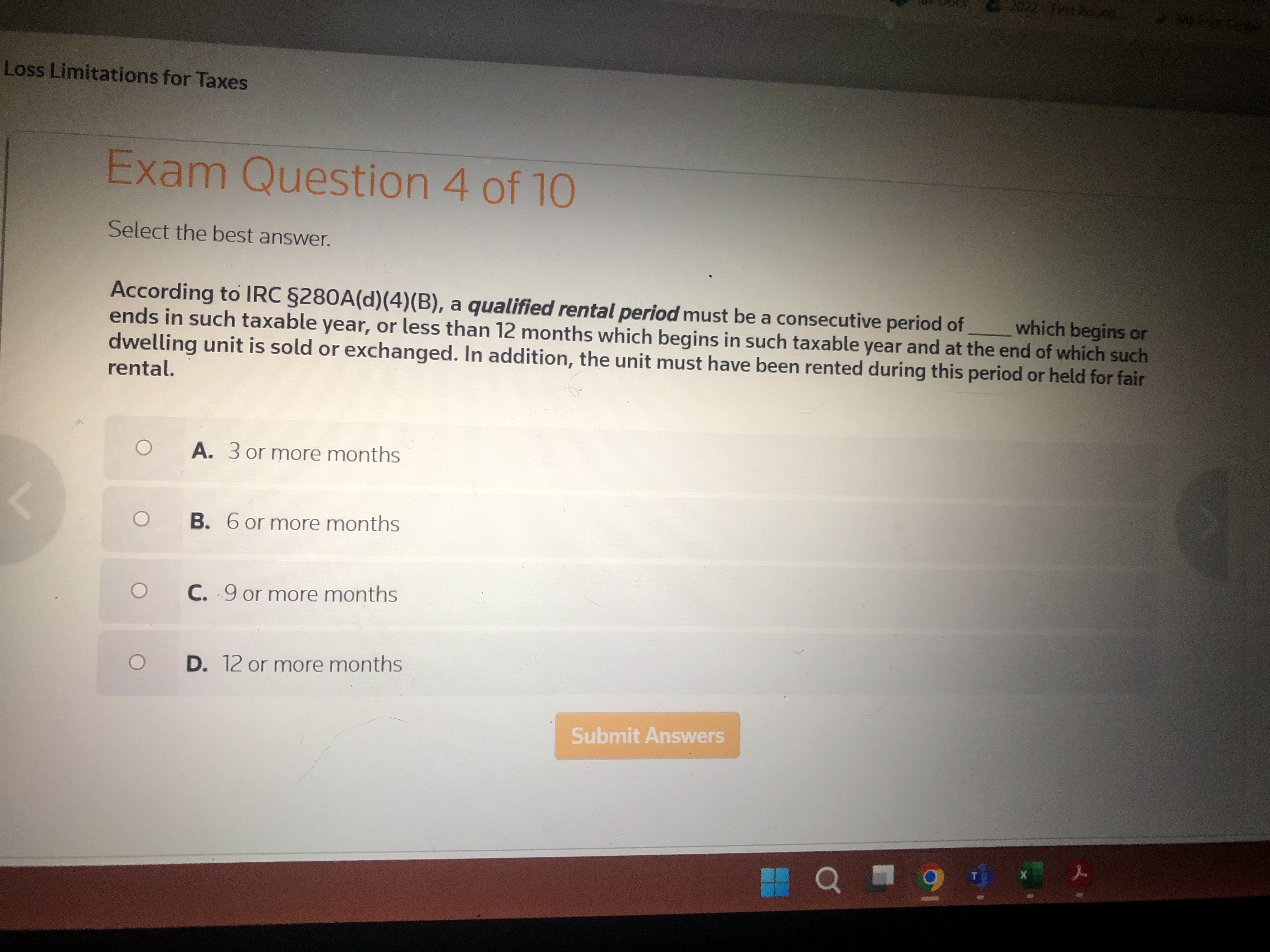 Select the best answer. According to IRC 2 8 0 A