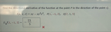 Find the directional derivative of the function
