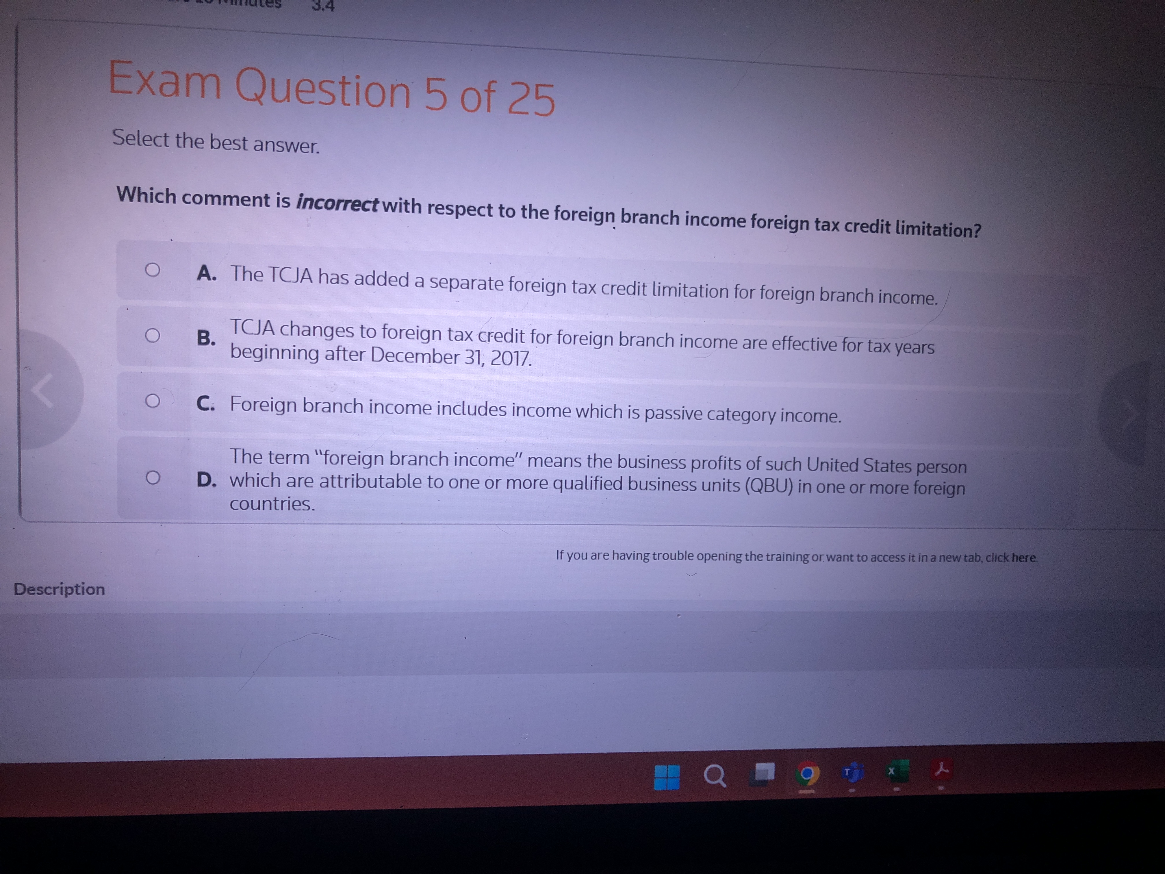 Select the best answer. Which comment is