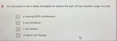 9 As discussed in the e - book, strategies to