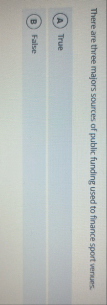 There are three majors sources of public funding