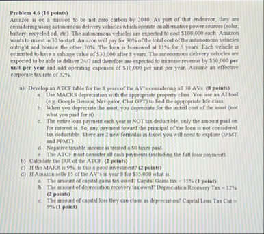 Problem 4 . 6 ( 1 6 points ) Amazon is on a