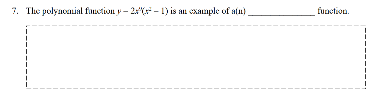 The polynomial function y = 2 x 9 ( x 2 - 1 ) i s