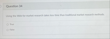 Question 3 4 Using the Web for market research