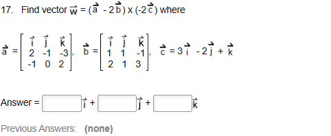 Find vector vec ( w ) = ( v e c ( a ) - 2 vec ( b