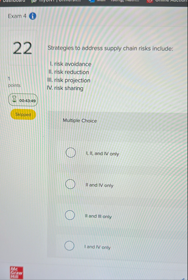 Exam 4 ( i 2 2 1 points 0 0 : 4 3 : 4 9 Skipped