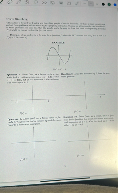 Curve Sketching is these probleme you may find